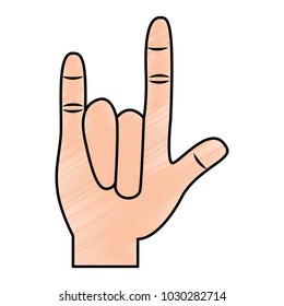 rock and roll hand gesture icon image 