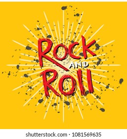 Rock and Roll hand lettering