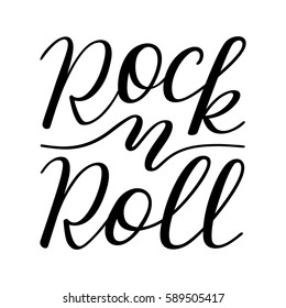 Rock Roll Hand Lettering Isolated On Stock Vector (Royalty Free ...