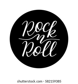 Rock and roll hand lettering. Template print, banners, posters.
