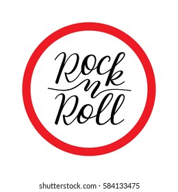 Rock and roll hand lettering. Template print, banners, posters.