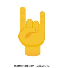 Rock and Roll Hand on White Background. Isolated Vector Illustration 