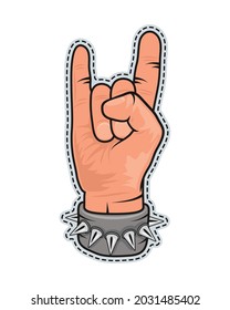 estilo retro del parche de mano de rollo