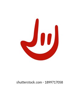 rock and roll hand sign gesture logo vector icon illustration