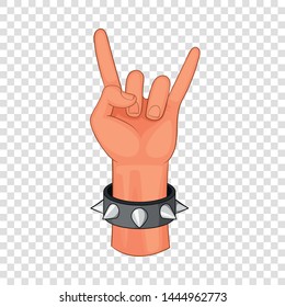 Rock and Roll hand sign icon. Cartoon illustration of Rock and Roll hand sign vector icon for web