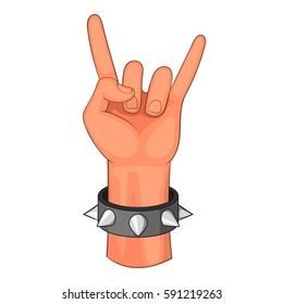 Rock and Roll hand sign icon. Cartoon illustration of Rock and Roll hand sign vector icon for web