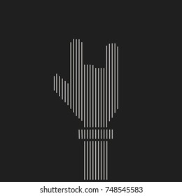 Rock and Roll hand sign . icon vector illustration
