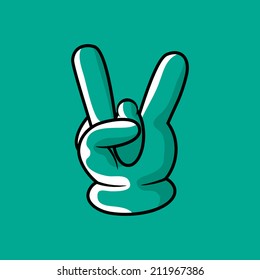 Rock and Roll hand sign. Vector illustration 