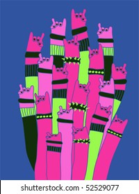 Rock and Roll hands cartoon vector