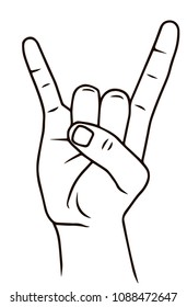 Rock Roll Heavy Metal Hand Sign Stock Vector (Royalty Free) 1088472647 ...