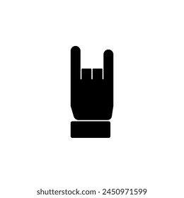 Rock and Roll Heavy Metal. Hand Horns flat vector icon. Simple solid symbol isolated on white background