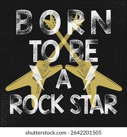 Rock and Roll, gráfico de vetor de metal pesado. Pôster