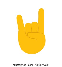 Rock and roll horns hand emoji vector