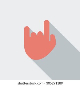 Rock and roll icon. Flat vector related icon with long shadow for web and mobile applications. It can be used as - logo, pictogram, icon, infographic element. Vector Illustration.