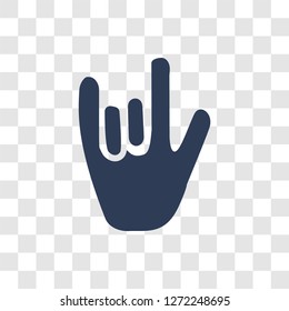 Rock and roll icon. Trendy Rock and roll logo concept on transparent background from Hands collection