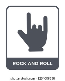 rock and roll icon vector on white background, rock and roll trendy filled icons from Hands and guestures collection, rock and roll simple element illustration