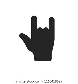 rock and roll icon vector. Rock symbol. metal music symbol.