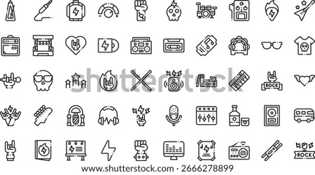 Rock and roll icons High-Quality Vector Icons Collection with Editable Stroke. Ideal for Professional and Creative Projects