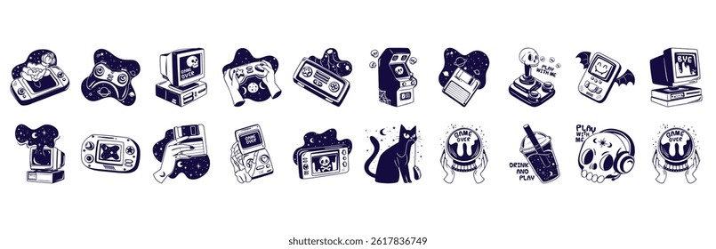 Rock and Roll Icons and Rock and Roll Symbol design concept