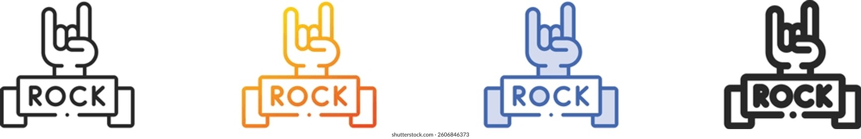 rock and roll icon.Thin Linear, Gradient, Blue Stroke and bold Style Design Isolated On White Background