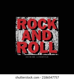 Rock and roll illustration typography. perfect for designing t-shirts, shirts, hoodies, poster, print