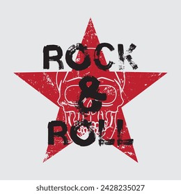 Rock and roll Illustration typography for t shirt, poster, logo, sticker, or apparel merchandise