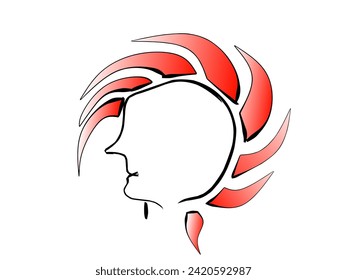 rock and roll kid mascot, face vector
