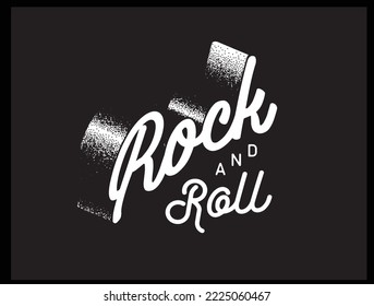 Rock and roll lettering. Rock phrase - vector illustration