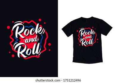 Rock and roll lettering t shirt design