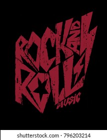 Rock and Roll Lettering for t-shirt