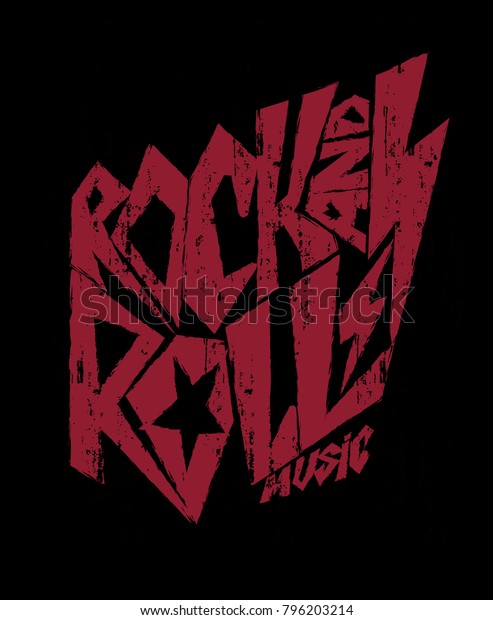 Rock and Roll Lettering for t-shirt