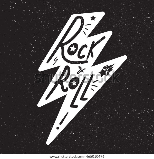 Rock Roll Lettering Tshirt Sticker Print Stock Vector (Royalty Free ...