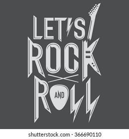 rock and roll music emblems, poster, labels, design elements.