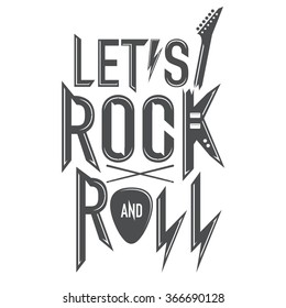 rock and roll music emblems, poster, labels, design elements.