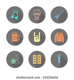 Rock and roll music icons. Music festival