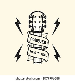 Rock and Roll music poster. Punk rock music t-shirt and poster design series.