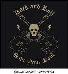 Rock and Roll music poster. Punk rock music t-shirt and poster design series.