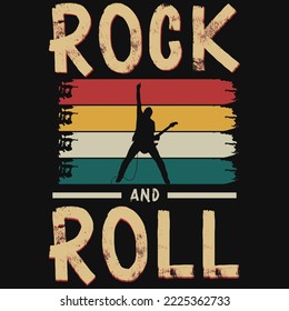 Rock and roll music tshirt design