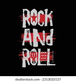 rock and roll music. Vintage design. Grunge background. Skull typography, t-shirt graphics, print, poster, banner, flyer, postcard