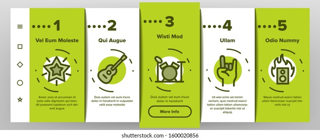 Rock And Roll Onboarding Mobile App Page Screen Vector