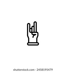 rock and roll outline icon and illustration