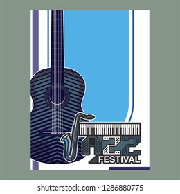 Rock and Roll Party Poster Flyer Template - Vector