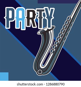 Rock and Roll Party Poster Flyer Template - Vector