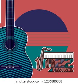 Rock and Roll Party Poster Flyer Template - Vector