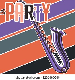 Rock and Roll Party Poster Flyer Template - Vector