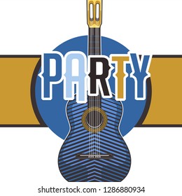 Rock and Roll Party Poster Flyer Template - Vector