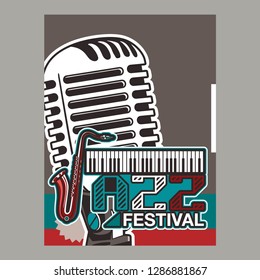 Rock and Roll Party Poster Flyer Template - Vector