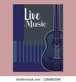 Rock and Roll Party Poster Flyer Template - Vector