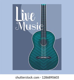 Rock and Roll Party Poster Flyer Template - Vector