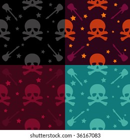 Rock and Roll pattern in different color sets.